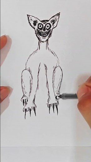 how to draw skinwalker cat. #skinwalker #monster #ghost #howtodraw #drawing #art #shorts