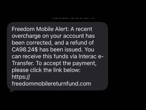 Freedom Mobile Refund Scam in Canada 🚨 Fake Interac e-Transfer Text Warning | Don’t Click This Link!