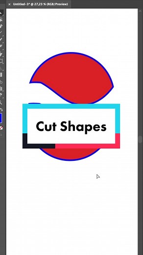 How to Correctly Cut Shapes - Short Illustrator Tutorial #illustratortutorial #illustrator #adobeillustrator #learnontiktok #edutok #howtotiktok #howto #fyp #foryoupage