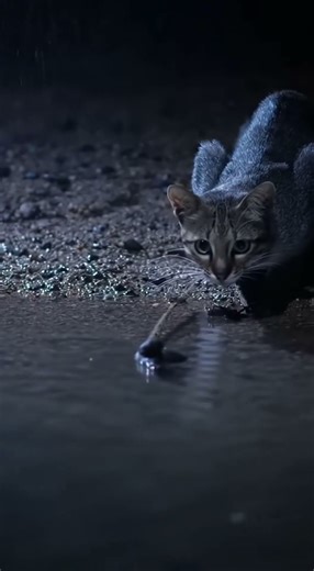 Cat Leaps and Grabs the Fish with Precision! #cathunter #fishinglife #fishhunting