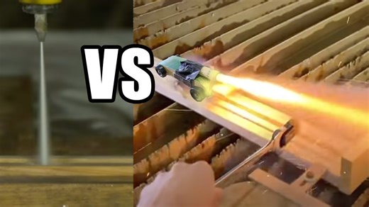 Rocket-Powered Pinewood Derby Car VS 60,000 PSI Waterjet
