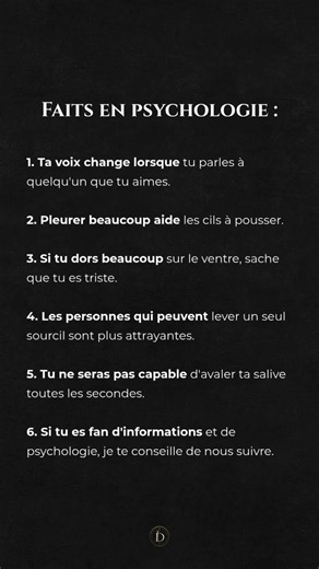 Faits de psychologie
