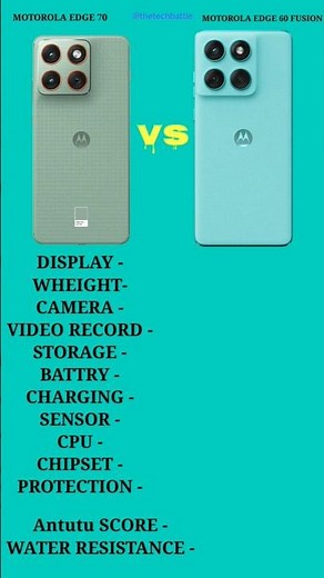 Motorola Edge 70 vs Motorola Edge 60 fusion
