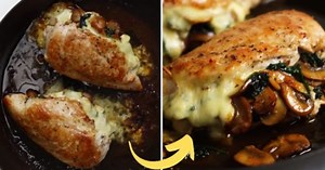Ultimate Cheesy Spinach & Mushroom Stuffed Chicken Breast Recipe