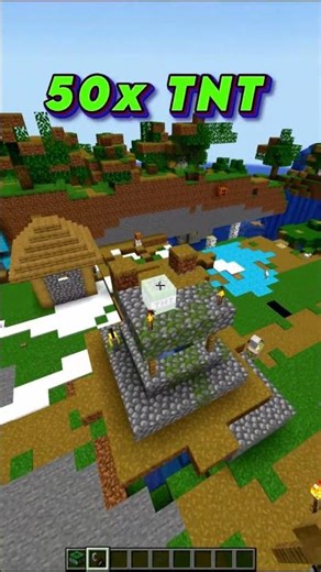 MIND-BLOWING TNT Destroys Entire Minecraft Village #shorts #minecraft #gaming