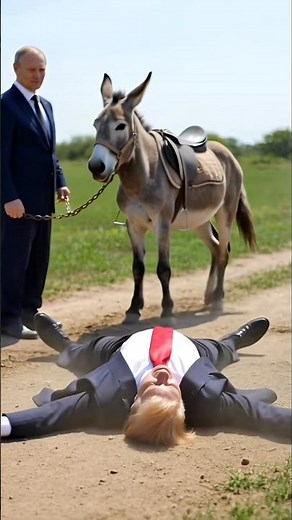 Trump rides a donkey #trump #funny #laugh #humor #comedy #memes #putin