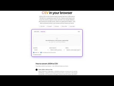 How to convert json to csv (free, no signup)