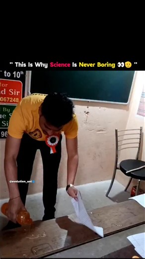 Evolution on Instagram: "What looks like magic… is actually pure science. 🔬 In this experiment, a simple sheet of paper does something unbelievable. When placed correctly, it holds the water inside the glass — even when the glass is turned upside down. No glue. No trick. No editing. Just air pressure vs gravity. The air outside pushes harder than the water inside, creating a seal that keeps the water from falling. This is the same science that works in suction cups, drinking straws, and even we