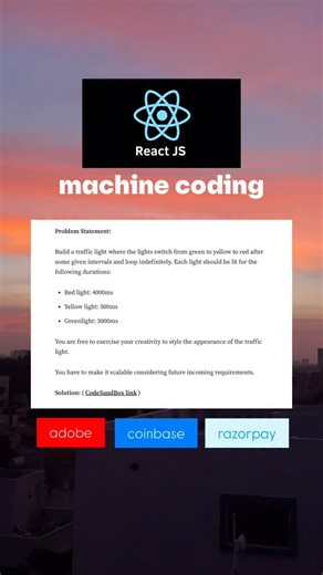 @dev.nd.drive on Instagram: "part - 60 📈, comment “link” breaking down a real react machine coding question you might face in your next interview comment down link 🔗 if you want the problem statement with solution stay connected part-59 will come [ frontend engineer, dayinlife, uber, day in life, frontend developer, faang, a day in life uber, work from home, gym, dev and drive, frontend interview questions, interview experience, coder, react, javascript, programming, interview]"