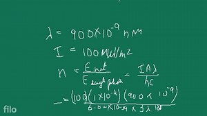 A parallel beam of light of wavelength 900 \mathrm{nm} and inte... | Filo