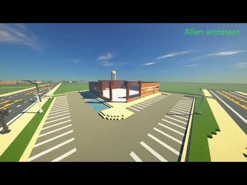 Minecraft timelapse roadworks rite Aid pharmacy alien architect #minecraft 