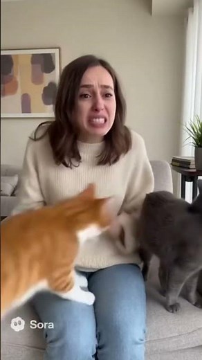 "Cat’s Savage Revenge on Angry Owner 😼💢"