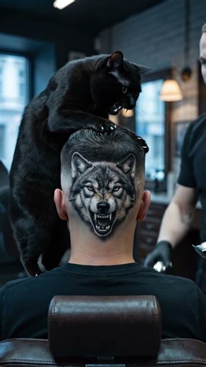 Hyper-Realistic Wolf Face Haircut | Insane Barber Art Transformation #hairmaster #hairstyle #hair