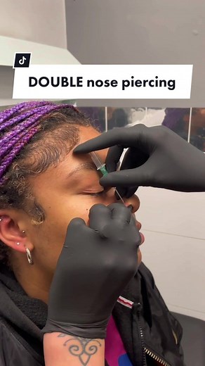 Double Nose Piercing: Stylish Gems on Both Sides