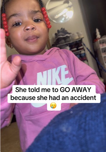 I think she just felt a little embarrassed. I’ve been trying to teach her that it’s okay to have accidents, your only ONE 🥲 but with time we will get there! #21monthsold #toddlersoftiktok #toddlersbelike #toddlertok #aminagray
