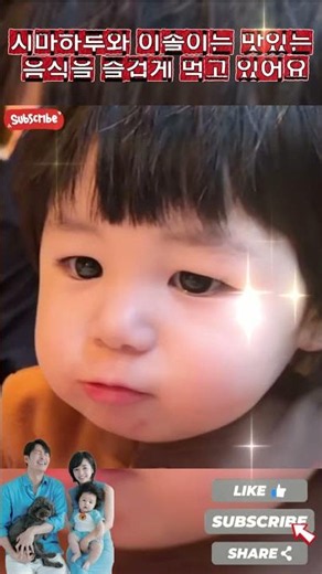 시마하루와 이솔이는 맛있는 음식을 즐겁게 먹고 있어요 #심하루 #SimHaru #심형탁 #사야