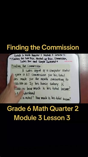 Finding the Commission: Grade 6 Math Lesson