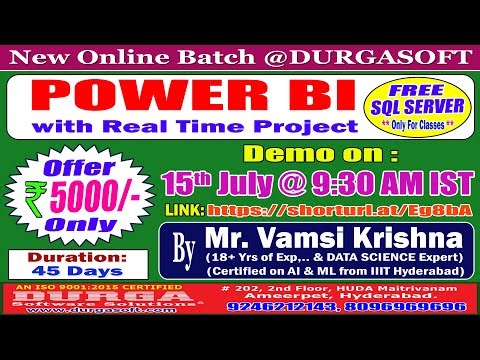 POWER BI Online Training @ DURGASOFT