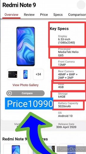 Redmi Note 9 camera 13MP Rear Camera 48MP+8MP+2MP+2MP RAM4GB #Stoage64GB | #short #YouTubeshort