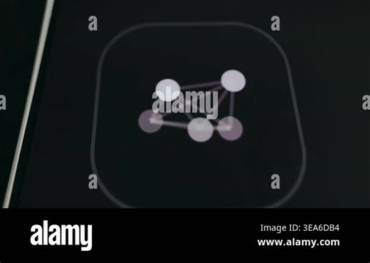 Animated network graph icon, symbol for interconnected systems Stock Video Footage - Alamy