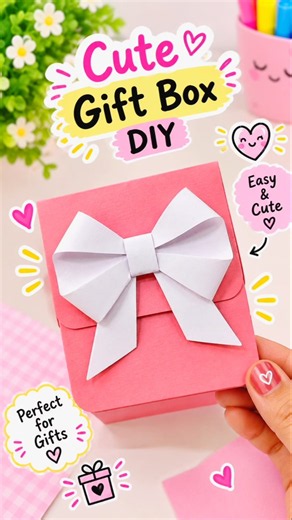 Gift Box DIY 🎁 Easy Paper Craft Idea #youtubeshorts #diy #giftbox #cutecraft #papercrafter #fyp