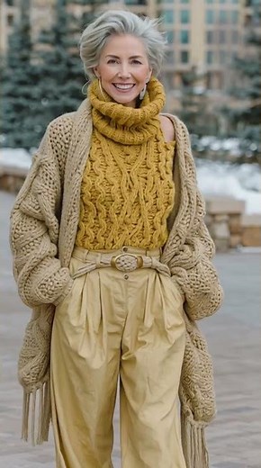Elegant Camel Outfit Ideas for Women Over 60 & 70 | Winter