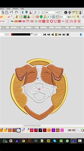 Cute Dog Embroidery Digitizing #dog #dogs #dogshorts #embroidery #embroiderylover #digitizing