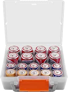 MINIMALL Battery Organizer Storage Box, Garage Case Caddy Holder for 8* D, 10* C Cell Batteries (Bag Not Include Batteries Pack)