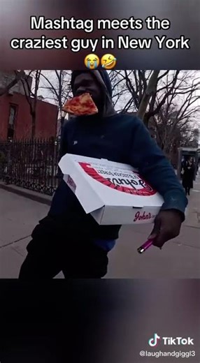 Homeless man throws pizza after not getting CRACK! #fyp #explore