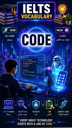 Code Meaning in English شرح Code بالعربي IELTS Vocabulary