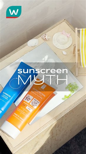 15 reactions | Sunscreen myth debunked! ✅SPF in makeup isn't enough protection unless you apply a lot more amount makeup but it'll ruin your look. You should always wear 1/4 teaspoon of sunscreen for your face & neck. ✅People with darker skin also need SPF as it helps to protect skin from sun damage and skin cancer. ✅Higher SPF doesn't mean protection. SPF 50 blocks about 98% UVB while SPF 100 blocks about 99%. | Watsons | Facebook