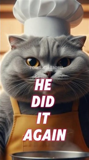 He Did It Again #chefkucing #cat #catcooking #funny #catchef #funnycats