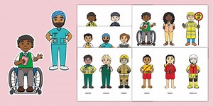 Let's Meet People Who Help Us! Stick Puppets