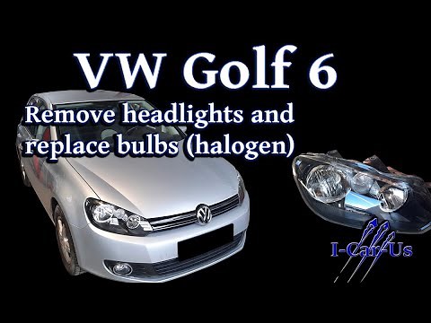 VW Golf 6 headlight replacement and bulb changing (Halogen) - Tutorial