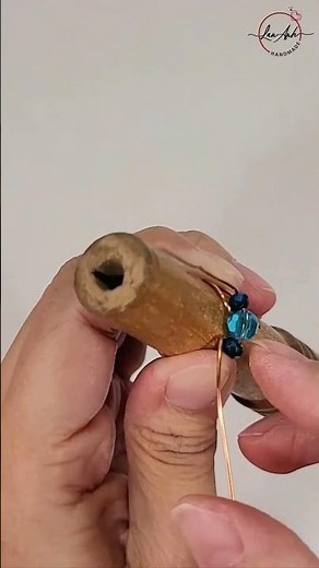 Making simple beautiful ring at home with copper wire crystal beads #shortsvideo #handmade