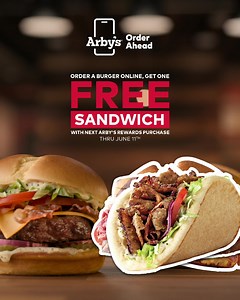 393 reactions · 29 shares | Order a Wagyu Steakhouse Burger on the Arby’s App, and Arby’s will give you a free sandwich next time. That’s like breaking burger even. | Arby's | Facebook