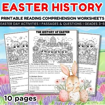 The History of Easter Reading Comprehension Worksheets, Passages with Questions