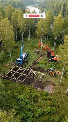 From Empty Land to a House in the Forest — Watch This Time Lapse 🤯 #housebuilding #shorts