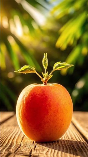 The video shows a fresh apricot, a stone fruit in the Prunus botanical family