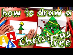 How To Draw A Christmas Tree (Folding Surprise) - Videos For Kids
