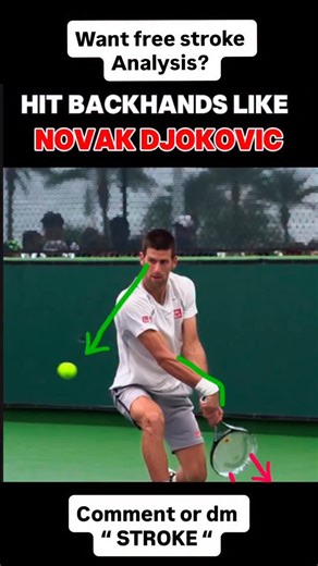 Hany Saad | CHICAGO TENNIS COACH🎾 on Instagram: "Hit backhands like Djokovic! 🔥 If you still struggling with your backhand, I can help you fix it! I’m offering a FREE stroke analysis to anyone who joins my community as part of my pre launch sale. Comment or dm “ stroke “ to take advantage of that sale. 😉 Follow for more! @tenniswithhany #tennis #tenis #backhand #djokovic"