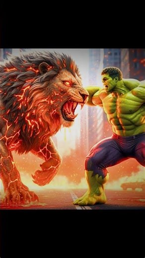HULK VS LION Epic Battle! 💥 Who Wins This Insane Fight? | Marvel Hulk Smash #Shorts