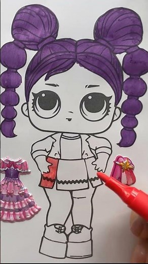 Tô màu búp bê LOL cho bé - L.O.L Surprise Doll Coloring pages for kids