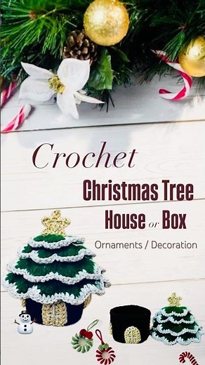 Christmas Crochet Tutorial: Tree House / Box Ornaments || Perfect for Gifts #diy #crochet