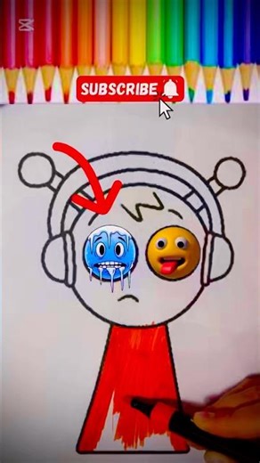 Coloring Cartoon Character | Satisfying Drawing & Coloring ✏️🎨 #art #drawing #glitter #color#pinki