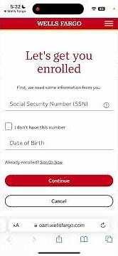 Wells Fargo app - how to create an account?