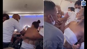 Shocking moment mass brawl between women breaks out on airline jet: Female passengers pull hair, sla
