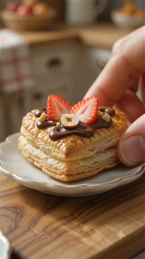 ❤️✨​The Cutest Nutella Puff Pastry 🍓