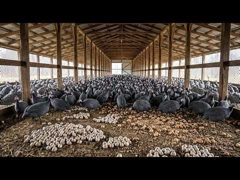 🐣How Millions Of Guinea Fowl Are Raised Every Year 🐦🔥 | Complete End-to-End Guinea Fowl Farming ASMR