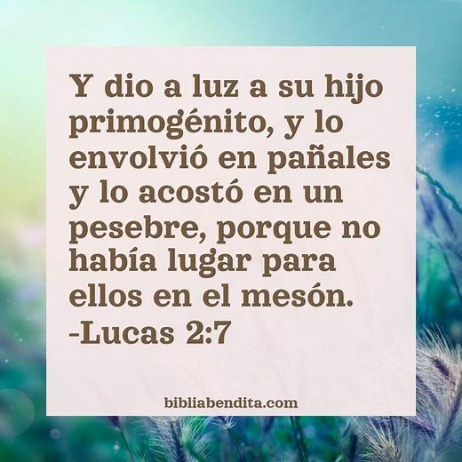 Explicación Lucas 2:7. 'Y dio a luz a su hijo primogénito, y lo envolvió en pañales y lo acostó en un pesebre, porque no había lugar para ellos en el mesón.' - BibliaBendita